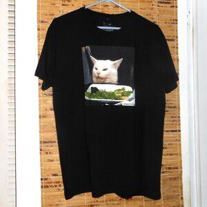 Smudge Lord Cat Meme Black 100% Cotton T-Shirt *Tag Size: L